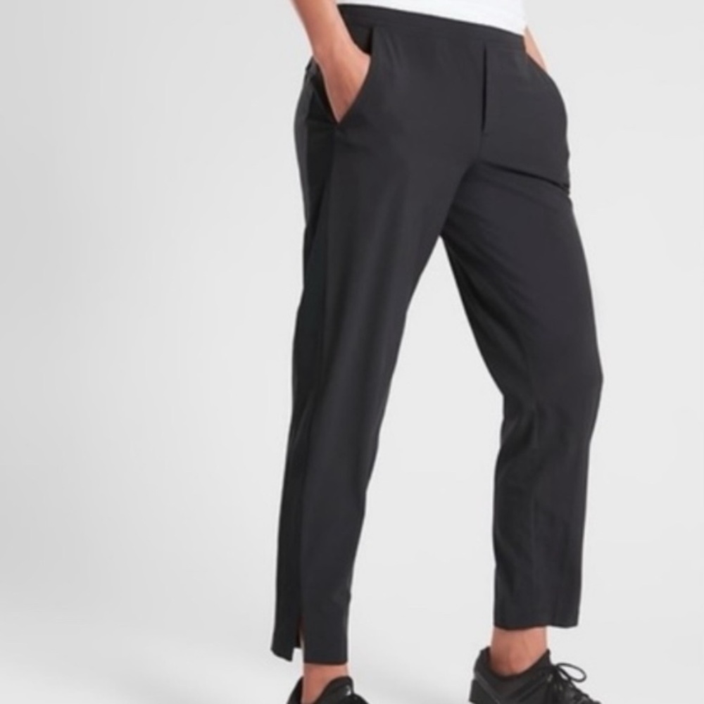 ATHLETA Black Brooklyn Mid Rise Ankle Travel Leisure Pants Bottoms Size 2